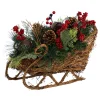 Nearly Natural 18" Christmas Sleigh With Pine, Pinecones And Berries Best