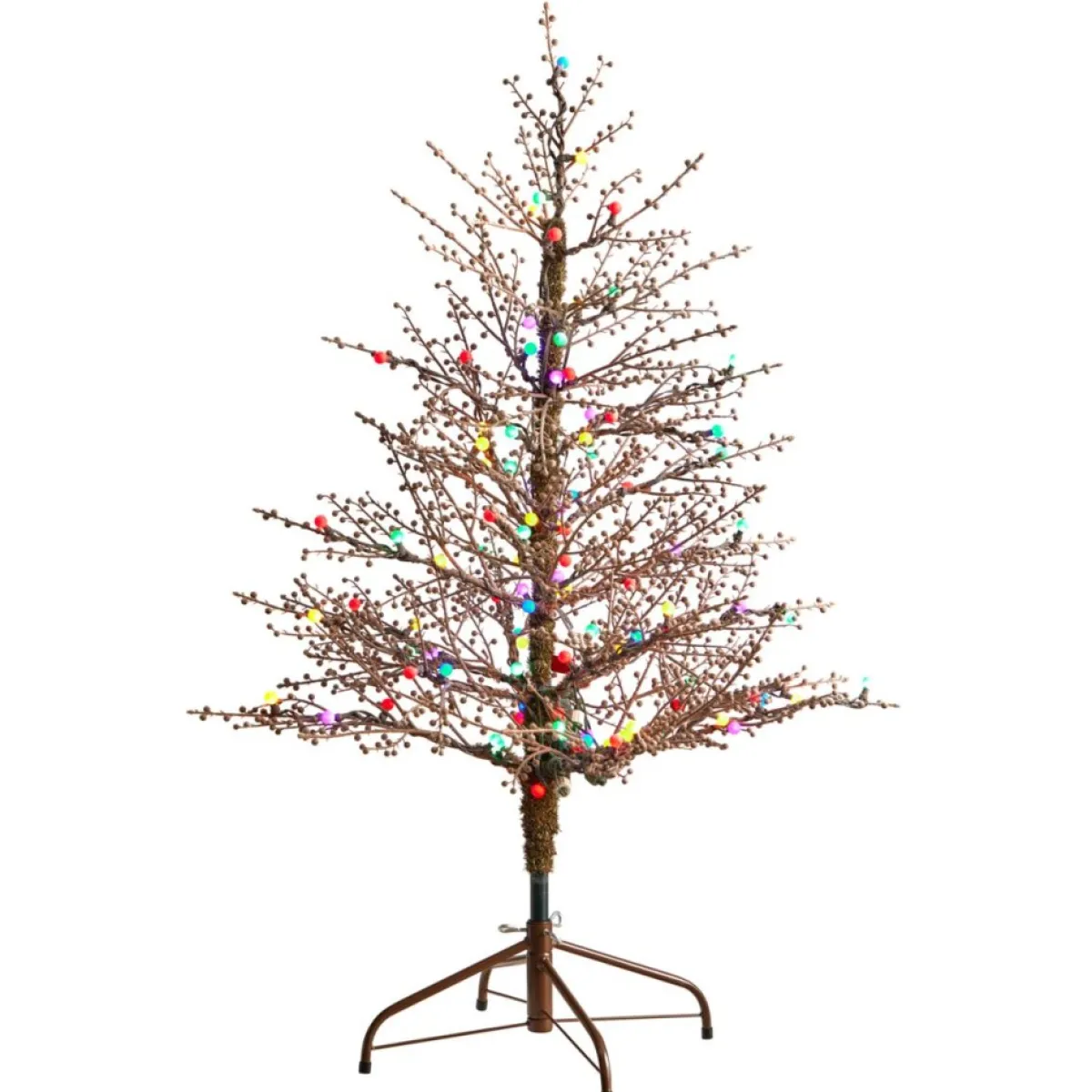 Nearly Natural 4' Frosted Berry Twig Christmas Tree With 100 Lights Sale