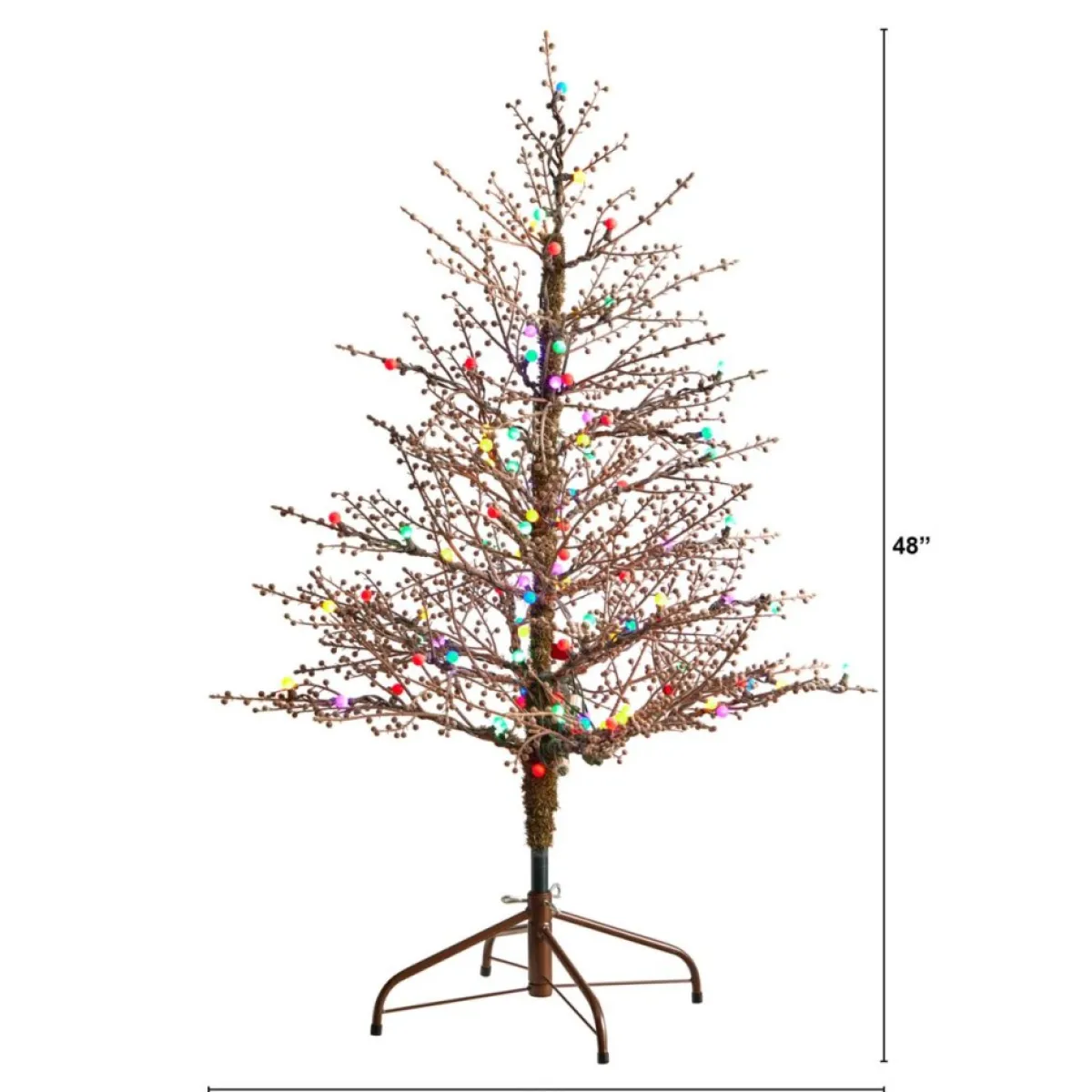 Nearly Natural 4' Frosted Berry Twig Christmas Tree With 100 Lights Sale