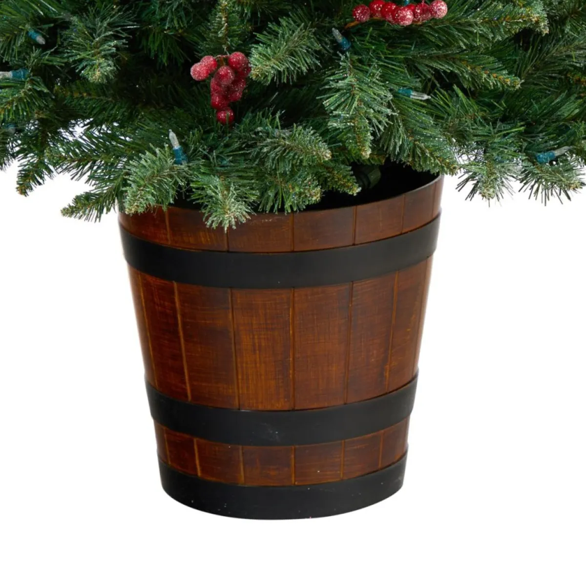 Nearly Natural 5' Frosted Pre-Lit Porch Christmas Tree With 200 Led Lights Online