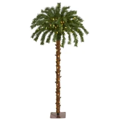 Nearly Natural 4 Ft. Christmas Palm Artificial Tree With 150 Warm White Led Lights New