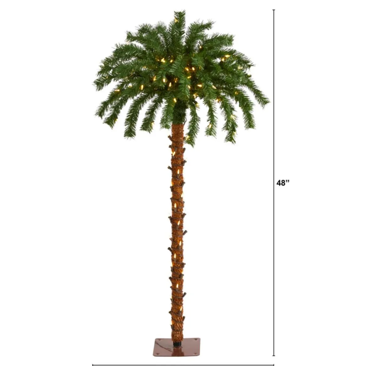 Nearly Natural 4 Ft. Christmas Palm Artificial Tree With 150 Warm White Led Lights New
