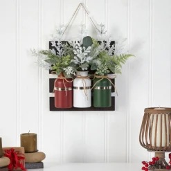 Nearly Natural 17" Holiday Assorted Christmas Mason Jar Outlet