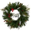 Nearly Natural 24 In. Holiday Owl Family Wreath Sale
