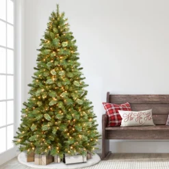 Puleo International 7.5' Pre-Lit Teton Pine Artificial Christmas Tree - 600 Clear Lights Sale