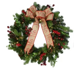 Puleo International 30" Premium Decorated Wreath - 70 Clear Lights Sale