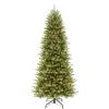 Puleo International 12' Slim Franklin Fir Artificial Christmas Tree - 1200 Clear Lights Hot