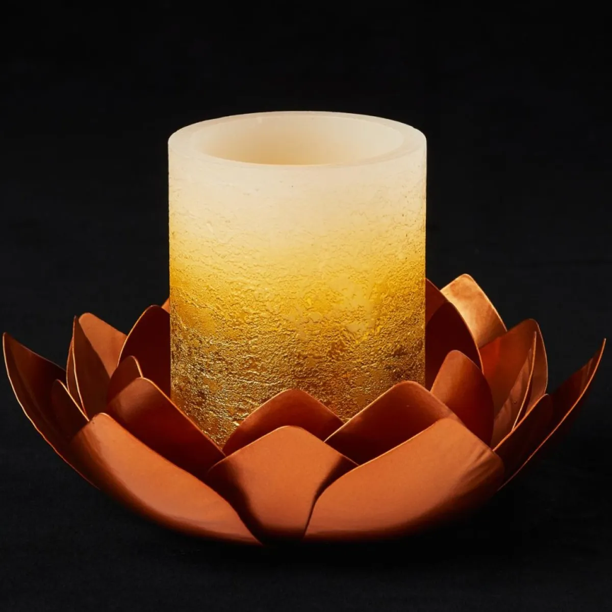Alison at Home 2 Flameless Led Candles With Lotus Bloom Holders Hot