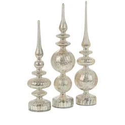 Alison at Home Illuminated Glass Finials With Timers 3-Piece Set Red Plum Discount