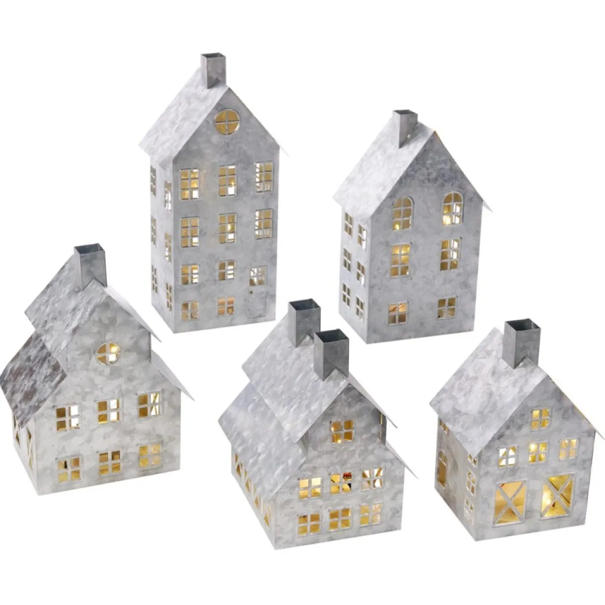 Emryn House As Is 5Pc Farmhouse Village Set With String Lights New