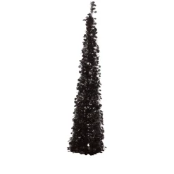 Winter Lane As Is 6' Illuminated Slim Tinsel Pop-Up Christmas Tree Black Online