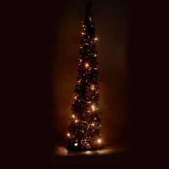 Winter Lane As Is 6' Illuminated Slim Tinsel Pop-Up Christmas Tree Black Online