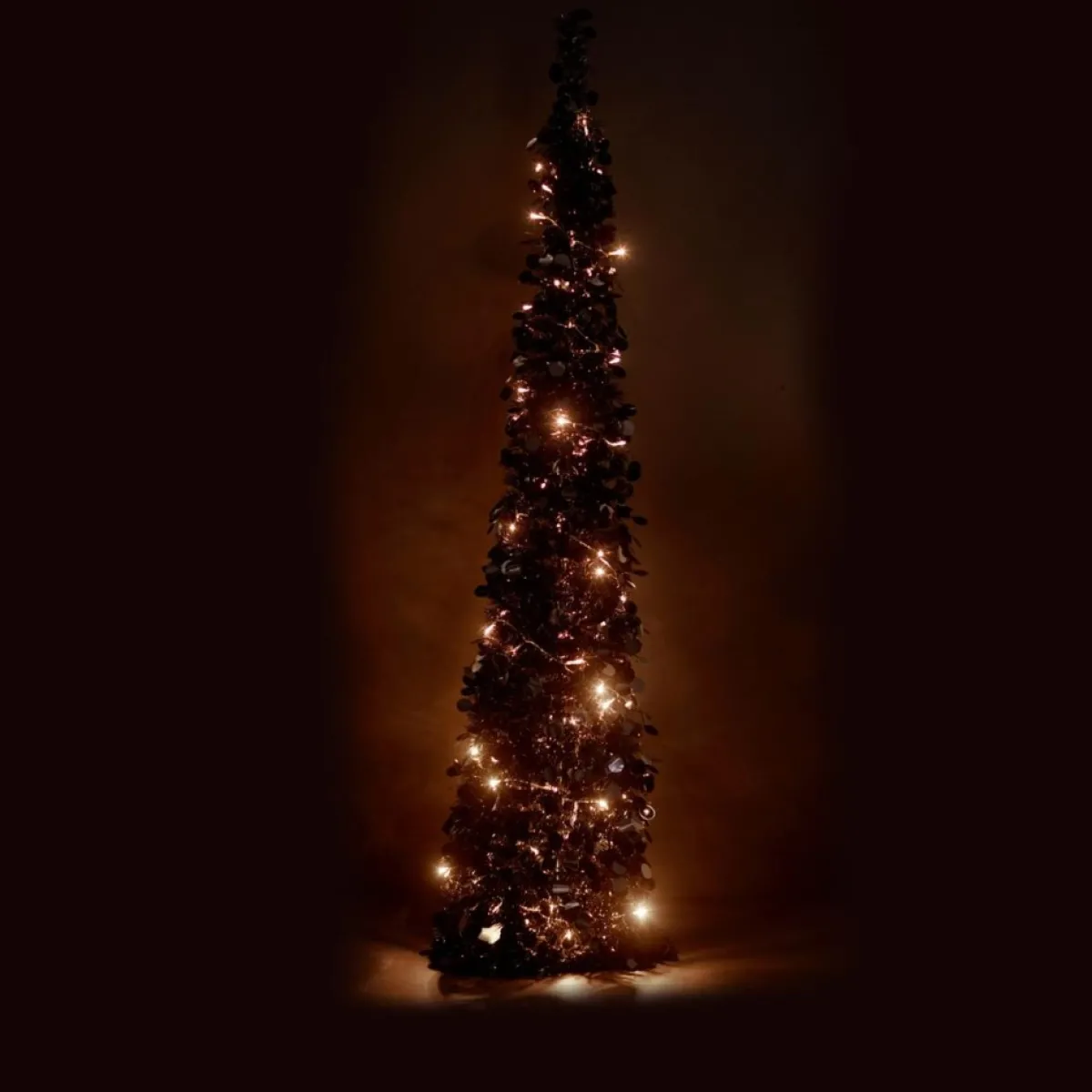 Winter Lane As Is 6' Illuminated Slim Tinsel Pop-Up Christmas Tree Black Online