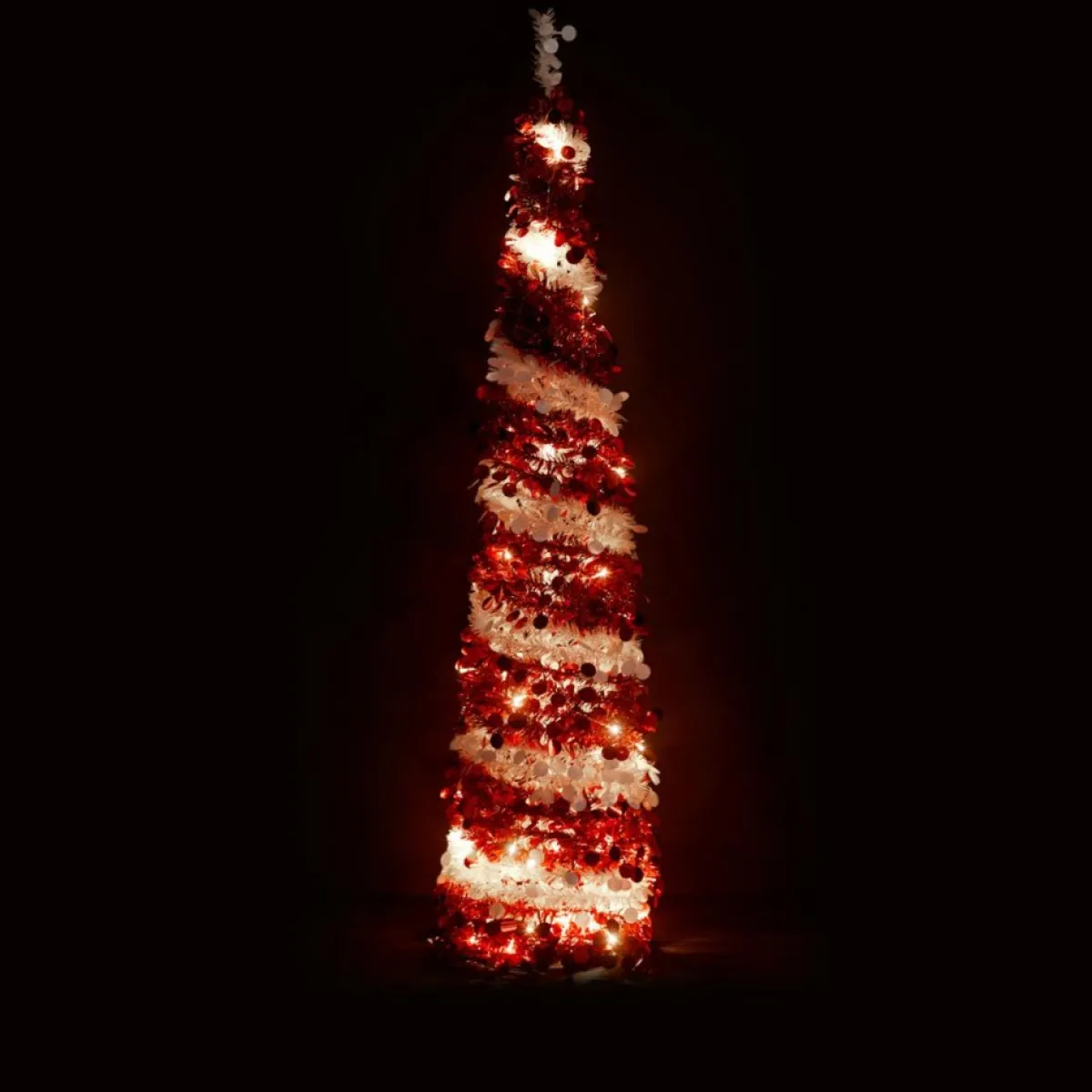 Winter Lane As Is 6' Illuminated Slim Tinsel Pop-Up Christmas Tree Black Online