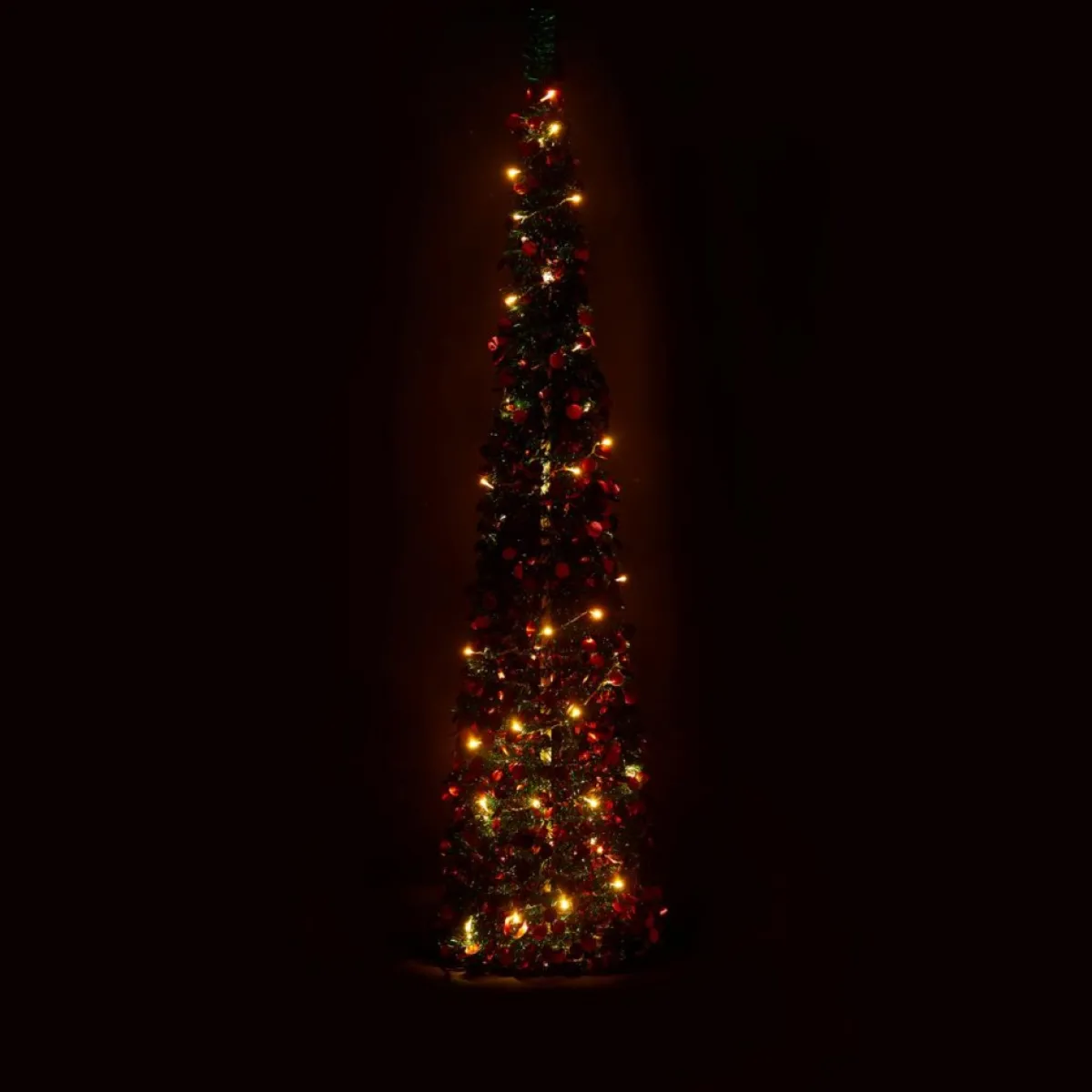 Winter Lane As Is 6' Illuminated Slim Tinsel Pop-Up Christmas Tree Black Online