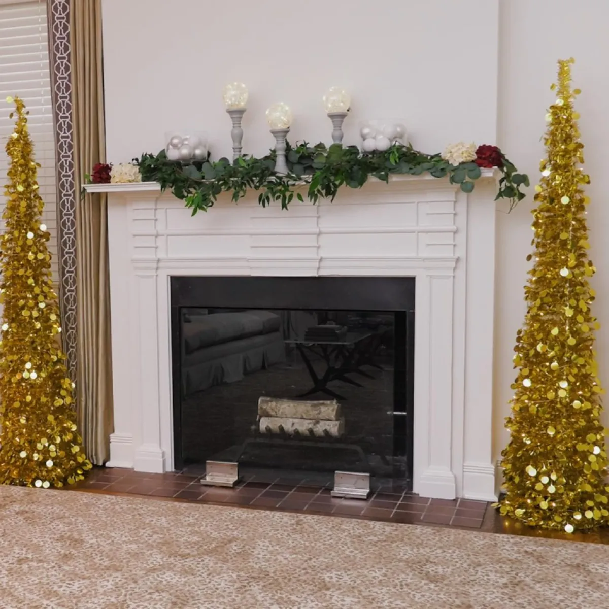 Winter Lane As Is 6' Illuminated Slim Tinsel Pop-Up Christmas Tree Black Online