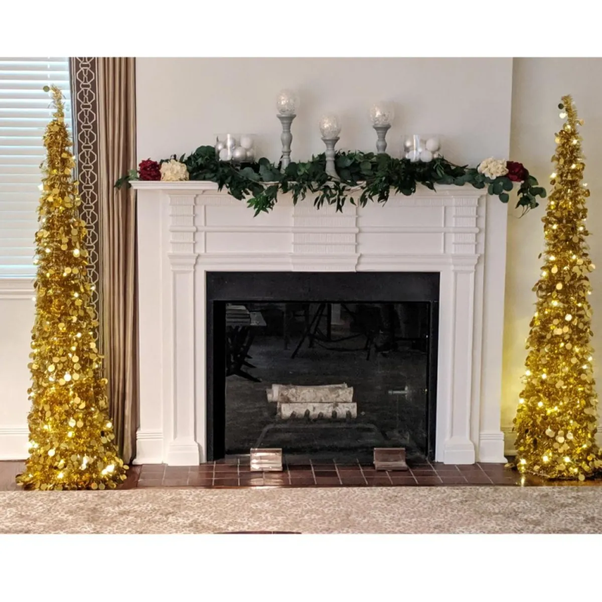 Winter Lane As Is 6' Illuminated Slim Tinsel Pop-Up Christmas Tree Black Online