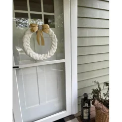 august & leo 19" Braided Velvet Wreath With Jeweled Satin Bow