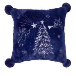 august & leo Faux Fur Embroidered Angelic Winter Pillow Best