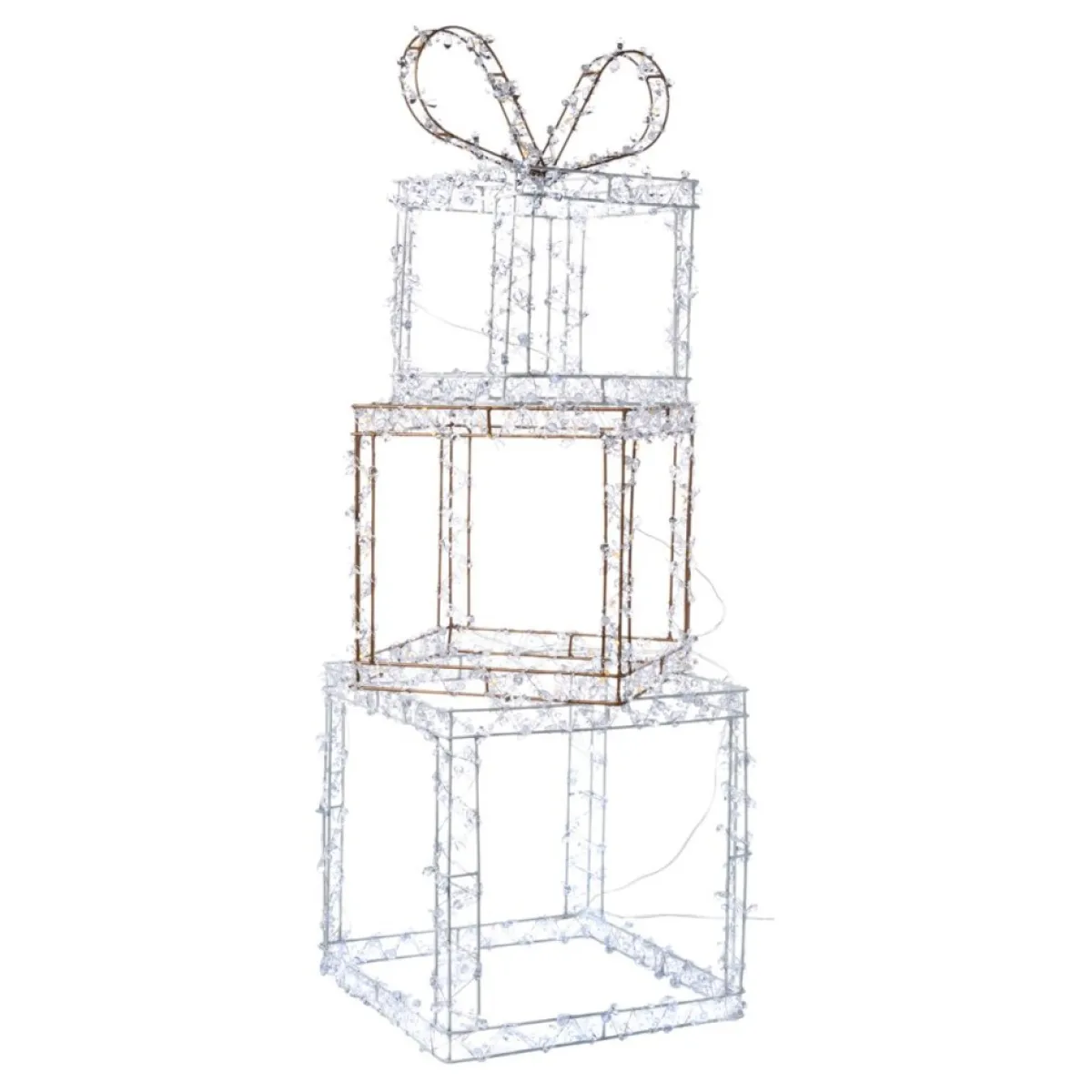 august & leo Faux Jeweled Led Metal Gift Boxes With Stakes Discount