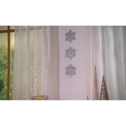 august & leo Mini Jeweled Snowflakes Set Of 3 New