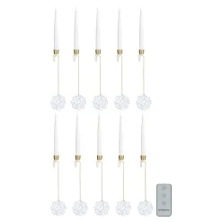 august & leo 10-Piece Jeweled Snowflake Tree Taper Candles W/ Remote Best