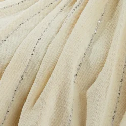 august & leo Sequin Stripe Throw With Tassels Outlet