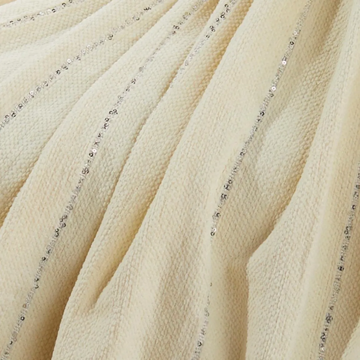 august & leo Sequin Stripe Throw With Tassels Outlet