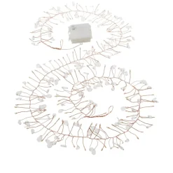 august & leo Set Of 2 Crystal Beaded Led Garlands With Timer Rose Gold Outlet