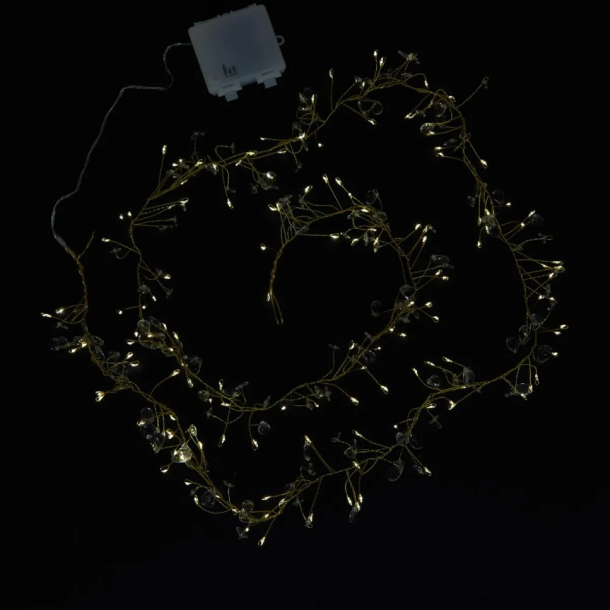 august & leo Set Of 2 Crystal Beaded Led Garlands With Timer Rose Gold Outlet