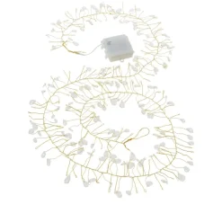 august & leo Set Of 2 Crystal Beaded Led Garlands With Timer Rose Gold Outlet