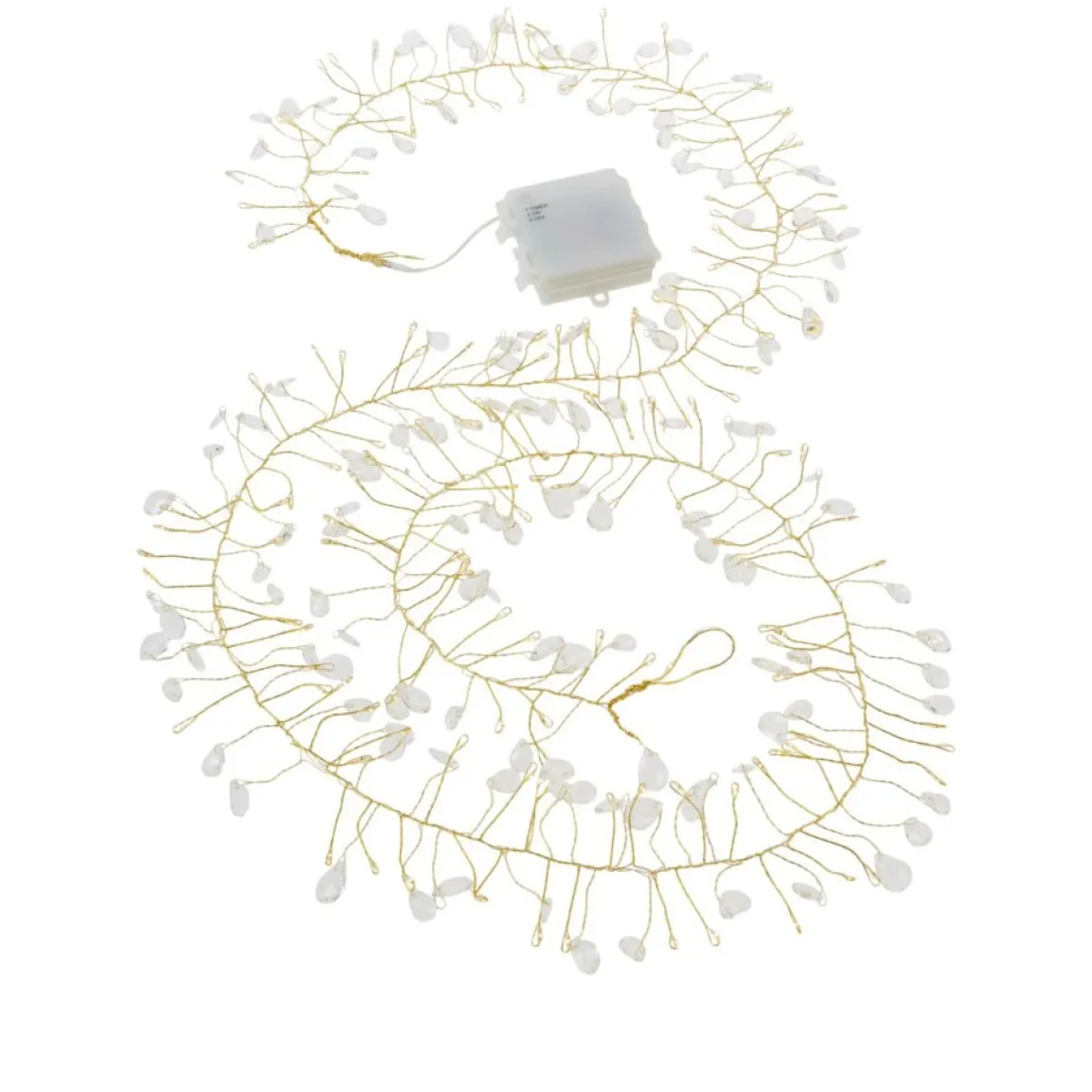 august & leo Set Of 2 Crystal Beaded Led Garlands With Timer Rose Gold Outlet