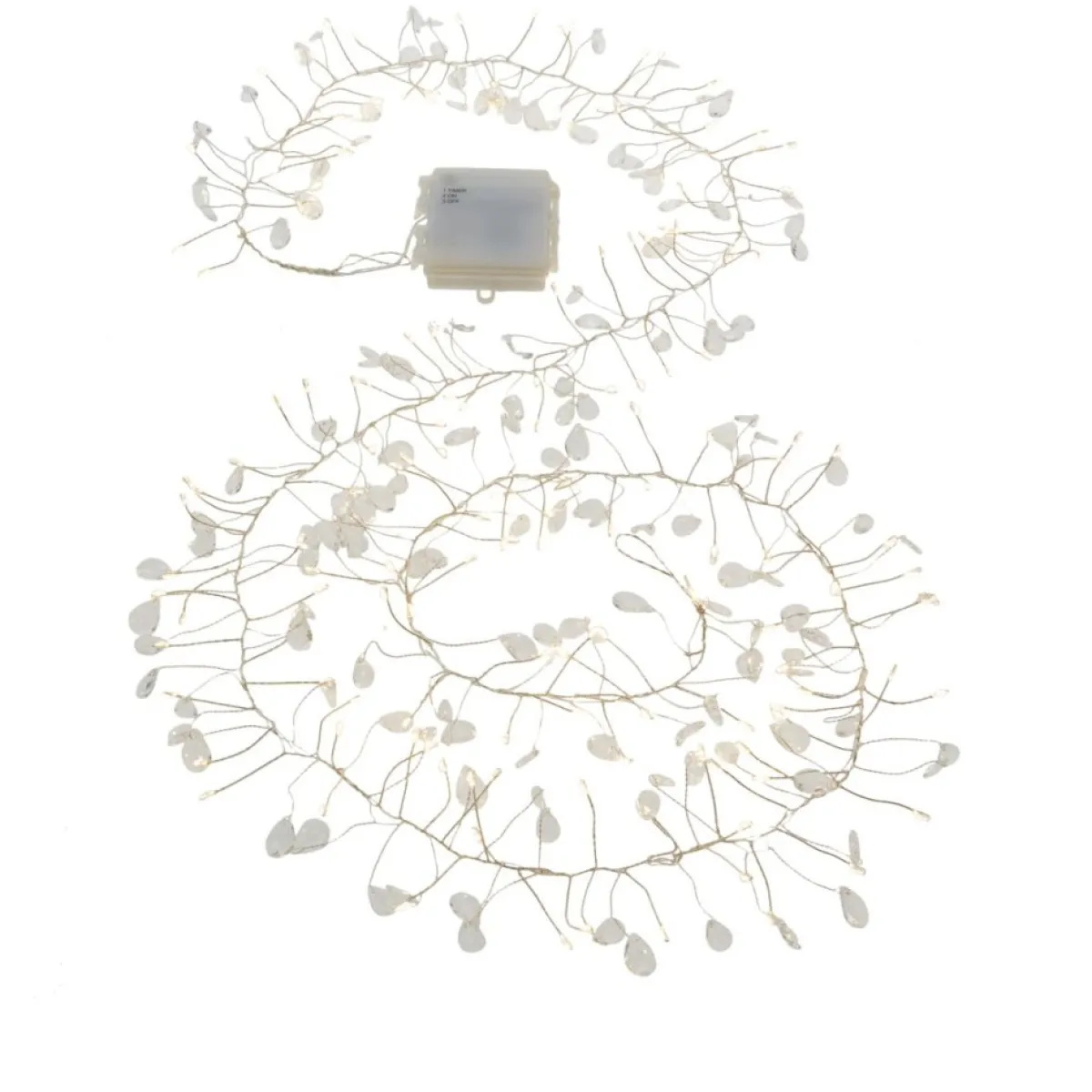 august & leo Set Of 2 Crystal Beaded Led Garlands With Timer Rose Gold Outlet