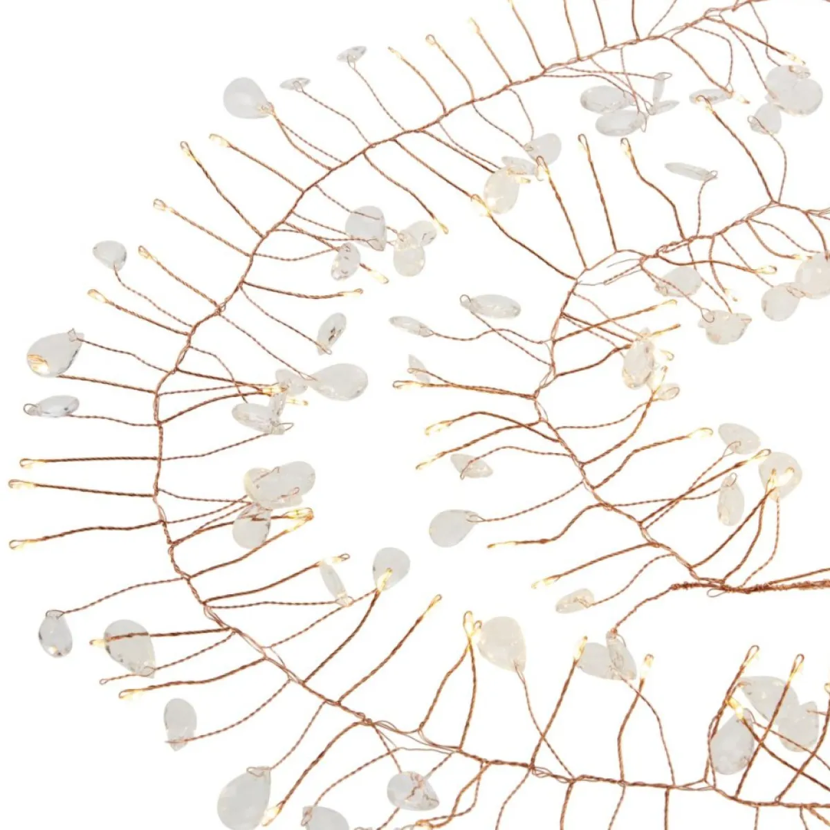 august & leo Set Of 2 Crystal Beaded Led Garlands With Timer Rose Gold Outlet