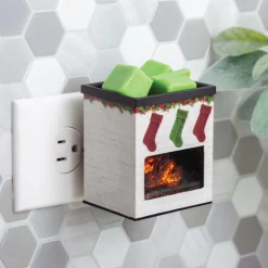 Candle Warmers Etc Holiday Fireplace Pluggable Fragrance Warmer New