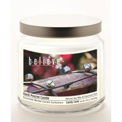 Courtside Market Courtside Maraket Believe Wax Candle In Glass Jar With Silver Lid Best