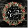Courtside Market A Very Merry Christmas Wreath 14" X 14" Wood Art New