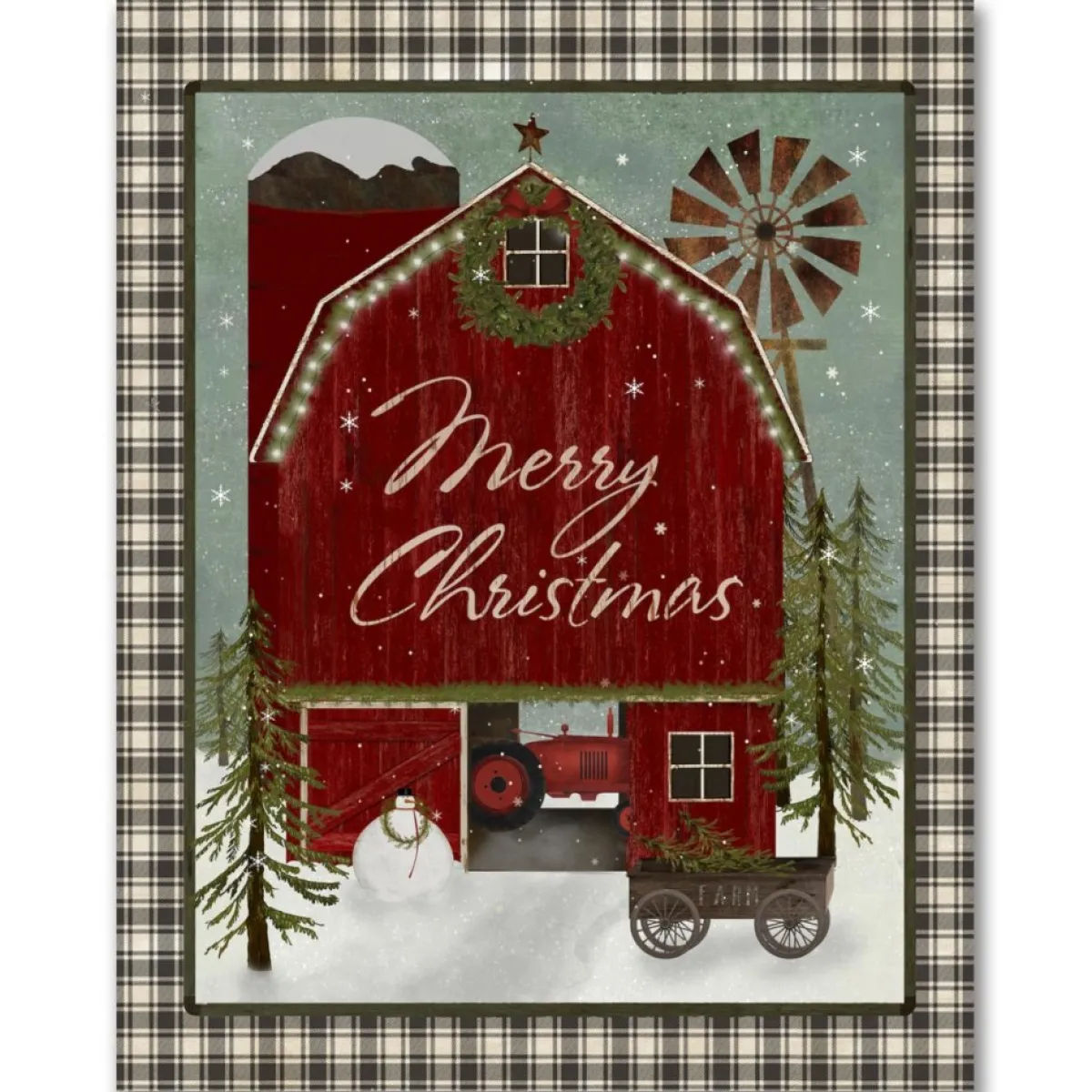 Courtside Market Barn Christmas Farm Canvas Wall Art Sale
