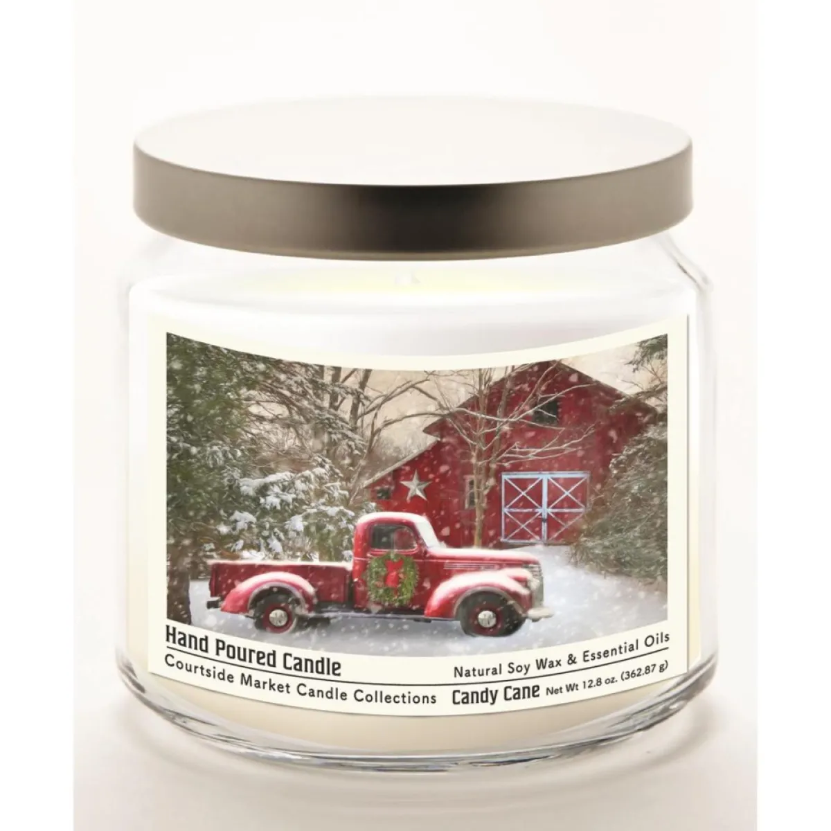 Courtside Market Barn Infused Wax Candle In Glass Jar With Silver Lid Discount