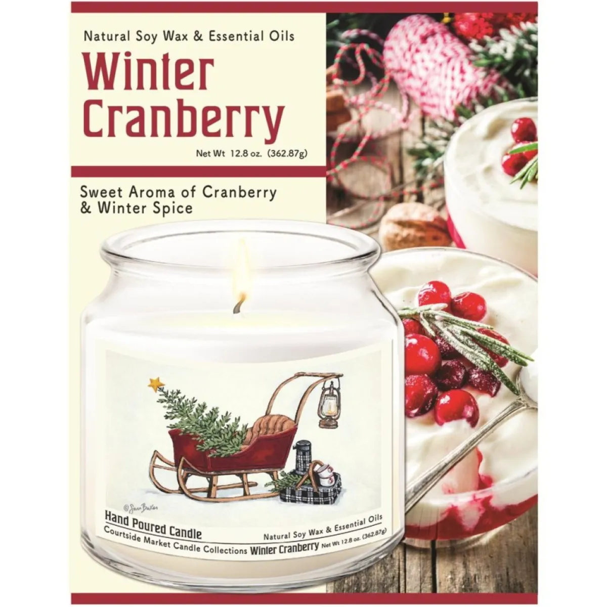 Courtside Market Believe Wax Candle In Glass Jar With Silver Lid