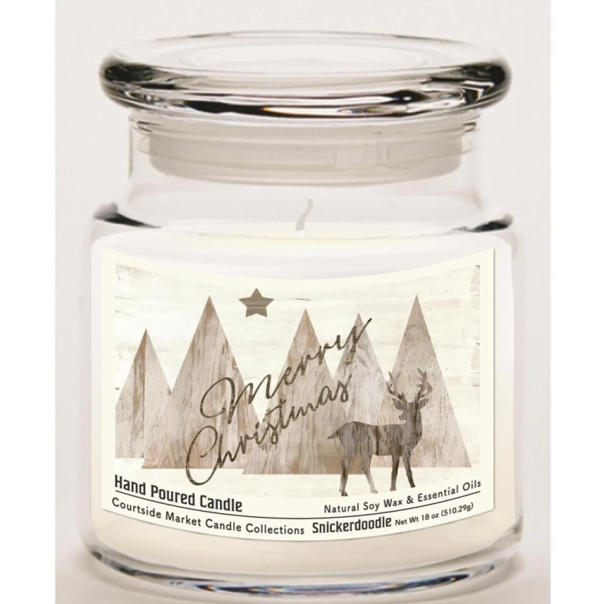 Courtside Market Candle W/ Essential Oils + Lid - Merry Christmas Deer Online