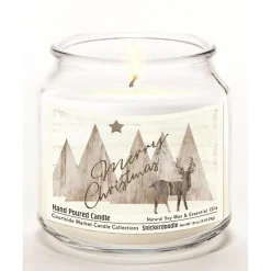 Courtside Market Candle W/ Essential Oils + Lid - Merry Christmas Deer Online