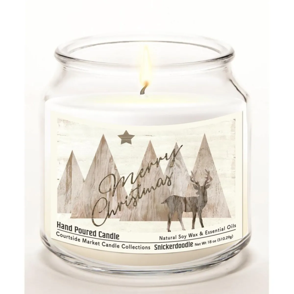 Courtside Market Candle W/ Essential Oils + Lid - Merry Christmas Deer Online