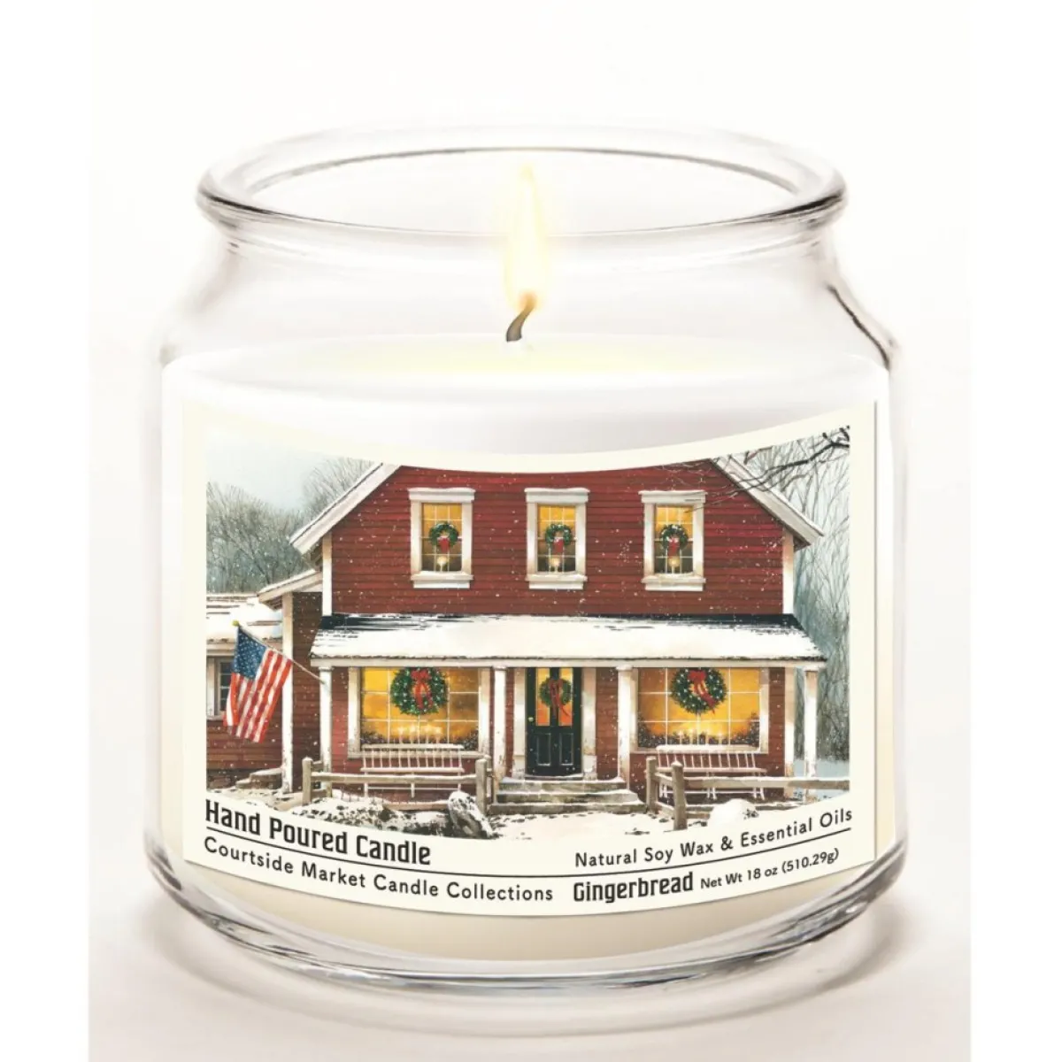 Courtside Market Candle W/ Essential Oils + Lid - Christmas Farmhouse