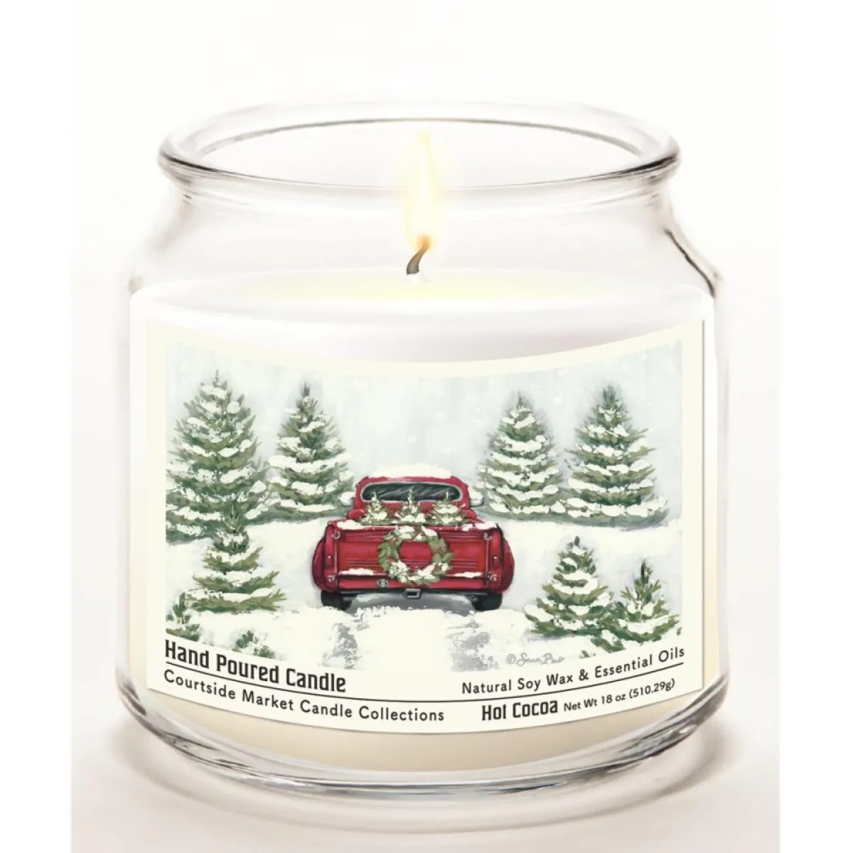 Courtside Market Candle W/ Essential Oils + Lid-Tree Farm Tradition Ii New