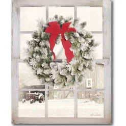 Courtside Market Canvas Wall Art - Winter Window, 12" X 18" Hot