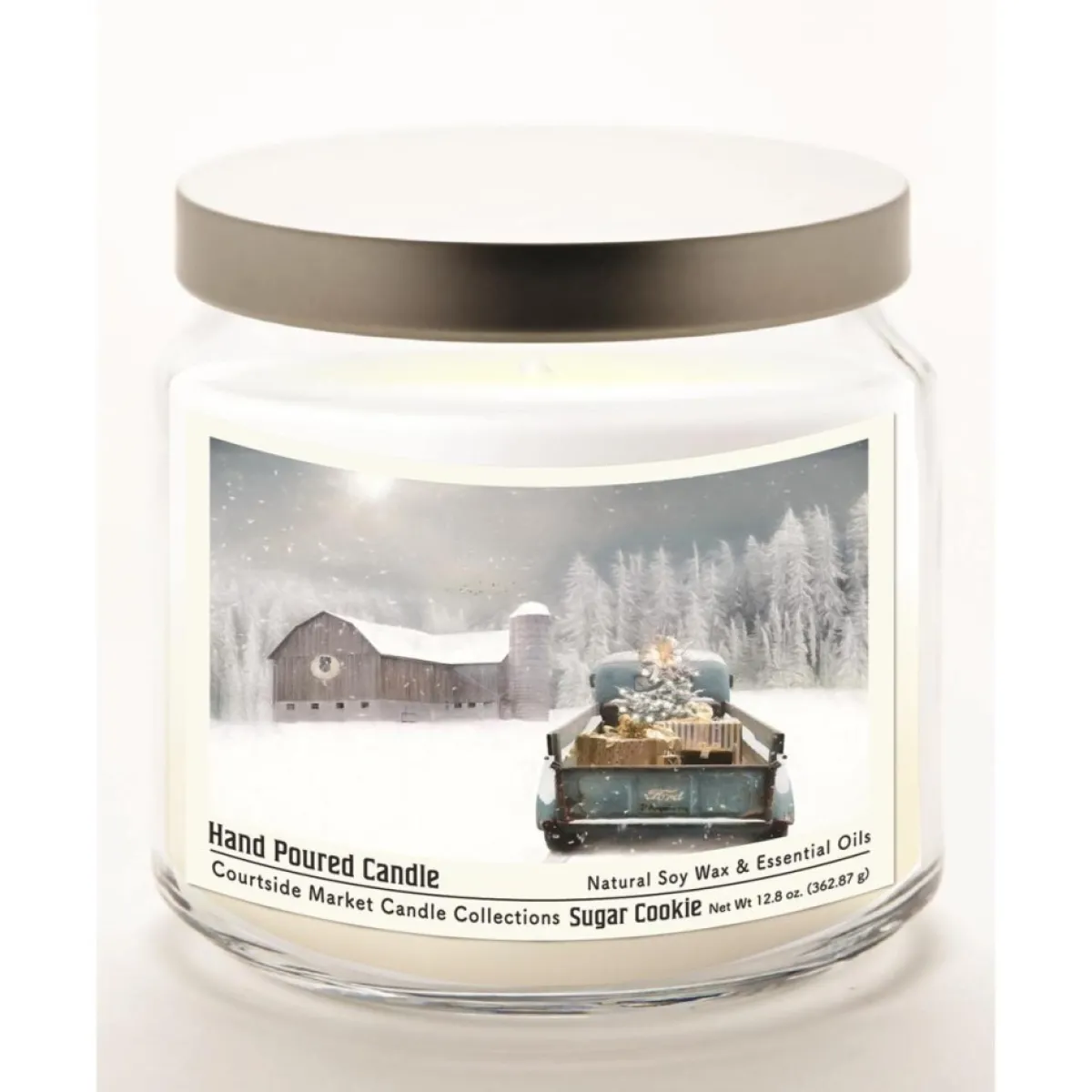 Courtside Market Christmas Pick-Up Truck Wax Candle With Silver Lid Online