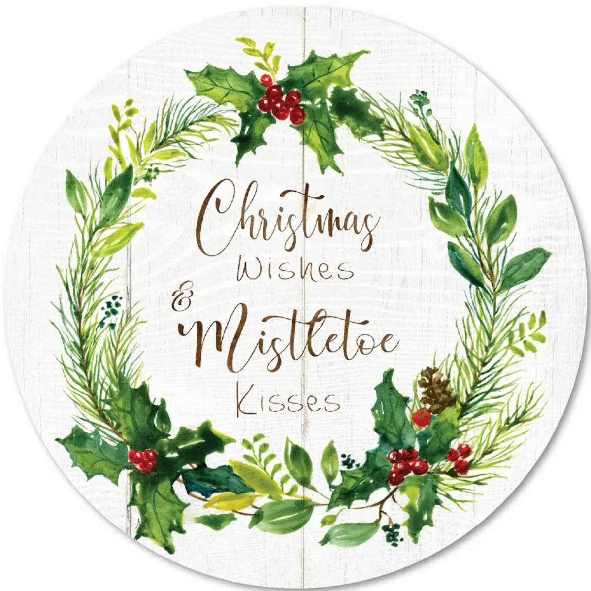 Courtside Market Christmas Wishes Wreath 12X12 Circular Wood Decor Best