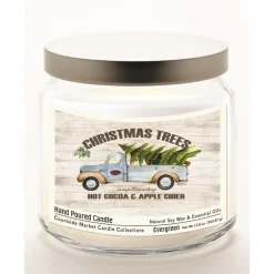 Courtside Market Christmas Trees Infused Wax Candle With Lid New