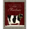 Courtside Market Cow Christmas Farm Canvas Wall Art Hot